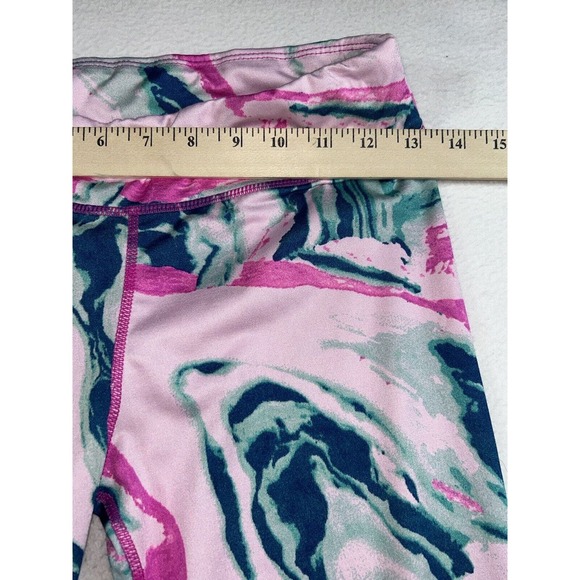 Zelos Leggings pink green pattern excellent condition super soft size Large - Picture 2 of 7